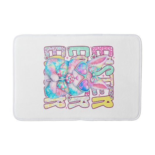 Happy Easter Bunny Coquette Bow Preppy Easter Day  バスマット (正面)
