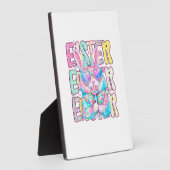 Happy Easter Bunny Coquette Bow Preppy Easter Day  フォトプラーク (側面)