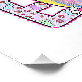 Happy Easter Bunny Coquette Bow Preppy Easter Day  ポスター (コーナー)