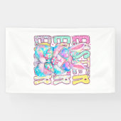 Happy Easter Bunny Coquette Bow Preppy Easter Day  横断幕 (横)