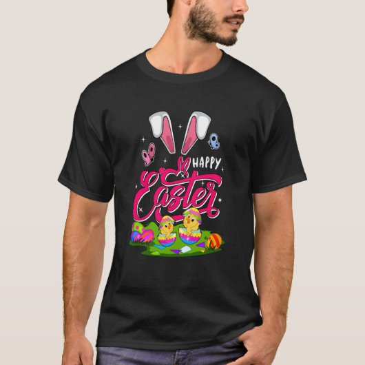 Happy Easter Bunny Costume Chicks In Chocolate Egg Tシャツ (正面)