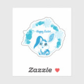 Happy Easter Bunny  Cute Blue Kawaii シール (シート)