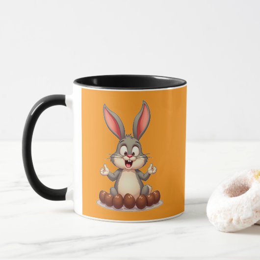Happy Easter Bunny – Cute Rabbit with caneca マグカップ (ドーナツ)