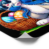Happy Easter Bunny Dabbing Funny Easter Day Women ポスター (角)