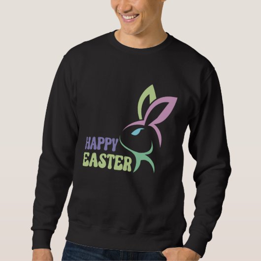 Happy Easter Bunny Easter Day Men Women Kids スウェットシャツ (正面)
