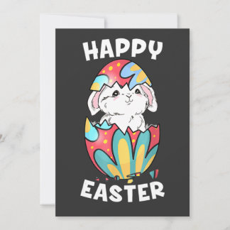 Happy Easter Bunny Easter Egg Funny Boys Girls Kid 招待状