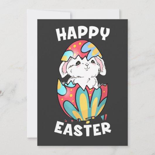 Happy Easter Bunny Easter Egg Funny Boys Girls Kid 招待状 (正面)