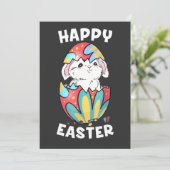 Happy Easter Bunny Easter Egg Funny Boys Girls Kid 招待状 (スタンド正面)