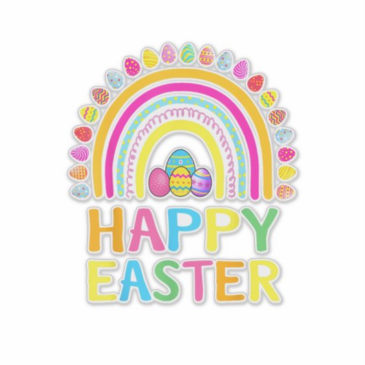 Happy Easter Bunny Easter Egg Hunt Easter Women Gi シール (正面)