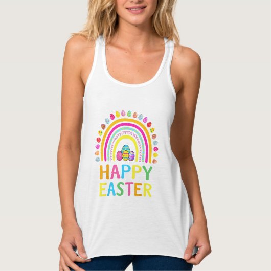 Happy Easter Bunny Easter Egg Hunt Easter Women Gi タンクトップ (正面)