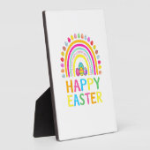 Happy Easter Bunny Easter Egg Hunt Easter Women Gi フォトプラーク (側面)