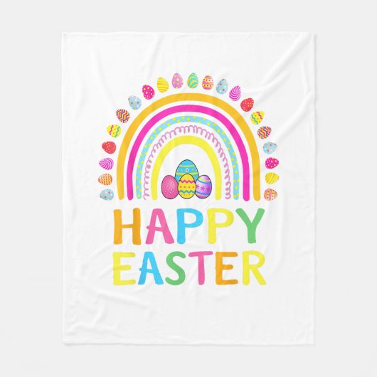 Happy Easter Bunny Easter Egg Hunt Easter Women Gi フリースブランケット (正面)