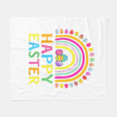 Happy Easter Bunny Easter Egg Hunt Easter Women Gi フリースブランケット (正面(横))