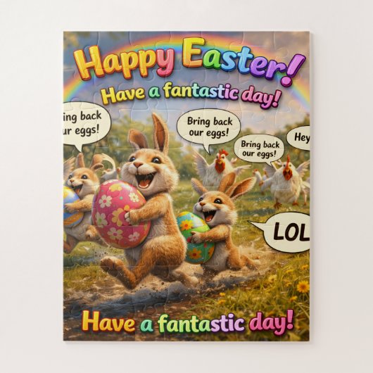 Happy Easter bunny egg heist jigsaw puzzle whimsic ジグソーパズル (縦)