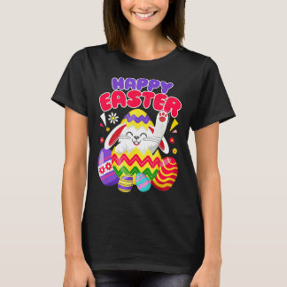 Happy Easter Bunny Eggs Basket Cute Rabbit Men Wom Tシャツ