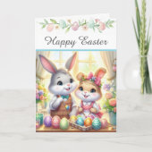 Happy Easter Bunny & Eggs Greeting  シーズンカード (正面)