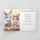 Happy Easter Bunny & Eggs Greeting  シーズンカード (内部)