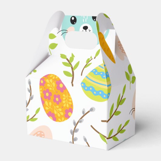 Happy Easter Bunny Eggs, Spring Pattern Gift フェイバーボックス (裏面サイド)