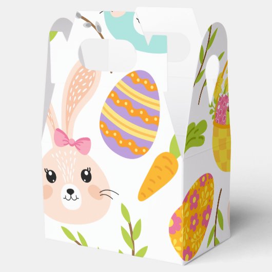 Happy Easter Bunny Eggs, Spring Pattern Gift フェイバーボックス (オープン)