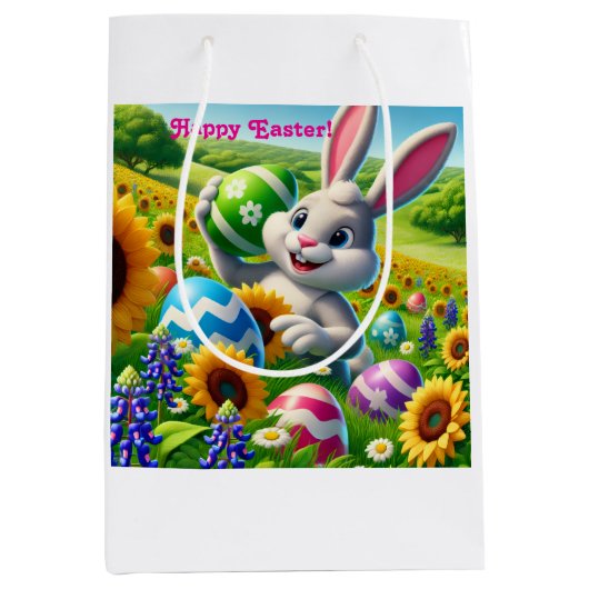Happy “Easter Bunny” Gift Bag ミディアムペーパーバッグ (正面)