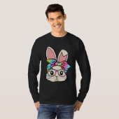 Happy Easter  Bunny Glasses Rabbit Eggs Hunting Ti Tシャツ (正面フル)