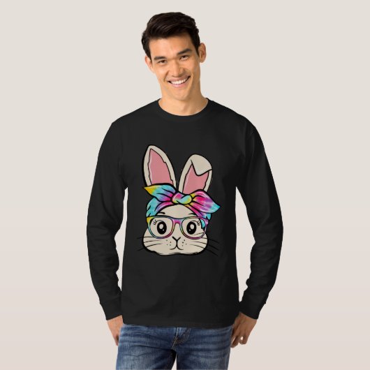 Happy Easter  Bunny Glasses Rabbit Eggs Hunting Ti Tシャツ (正面フル)