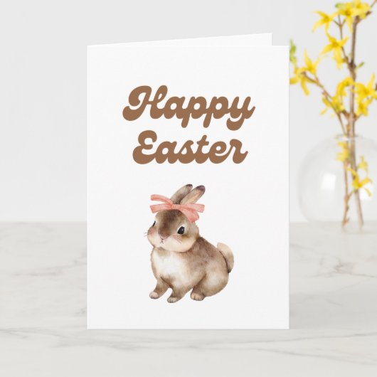 Happy Easter Bunny Greeting Card カード (黄色い花)