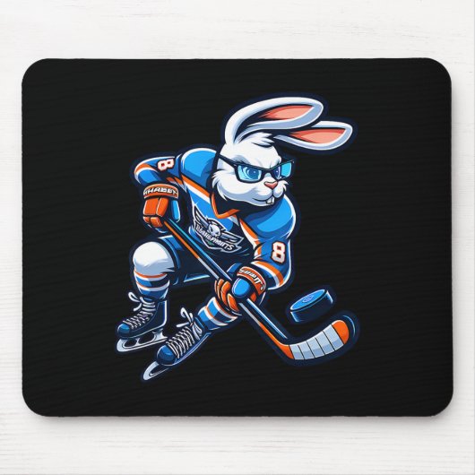 Happy Easter Bunny Hockey Rabbit Men Women Kid  マウスパッド (正面)