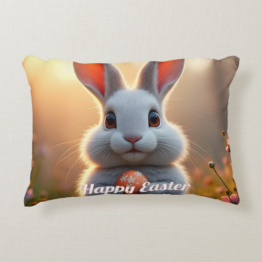 Happy Easter Bunny in the Magic of Spring アクセントクッション (正面)
