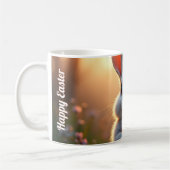 Happy Easter Bunny in the Magic of Spring コーヒーマグカップ (左)