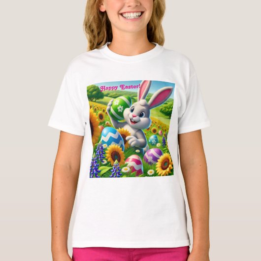 Happy “Easter Bunny” Kids T-Shirt Tシャツ (正面)