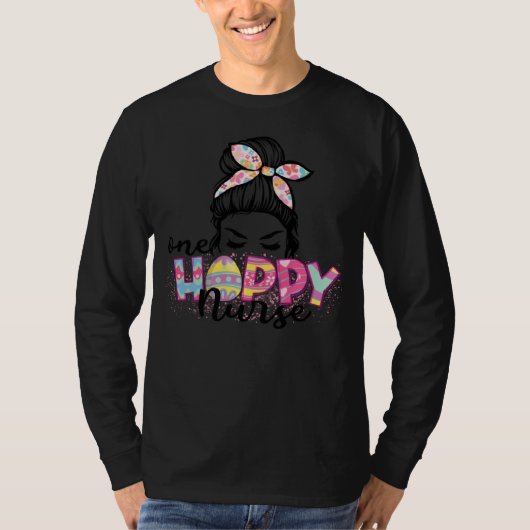Happy Easter Bunny One Hoppy Nurse Men Women Easte Tシャツ (正面)