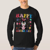 Happy Easter Bunny penguin  Easter Day Groovy Tシャツ (正面)