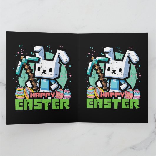 Happy Easter Bunny Pixel Game  カード (内部)