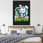 Happy Easter Bunny Pixel Game  キャンバスプリント (インサイチュ (寝室))