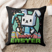 Happy Easter Bunny Pixel Game  クッション (ブランケット)