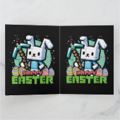 Happy Easter Bunny Pixel Game  サンキューカード (内部)