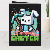 Happy Easter Bunny Pixel Game  サンキューカード (裏面)