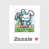 Happy Easter Bunny Pixel Game  シール (シート)