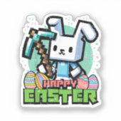 Happy Easter Bunny Pixel Game  シール (正面)