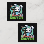 Happy Easter Bunny Pixel Game  スクエア名刺 (正面/裏面)