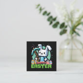 Happy Easter Bunny Pixel Game  スクエア名刺 (スタンド正面)