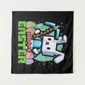 Happy Easter Bunny Pixel Game  タペストリー (正面(横))