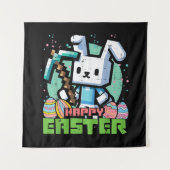 Happy Easter Bunny Pixel Game  タペストリー (正面)