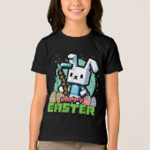 Happy Easter Bunny Pixel Game  トライブレンドＴシャツ (正面)