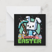 Happy Easter Bunny Pixel Game  ノートカード (裏面)