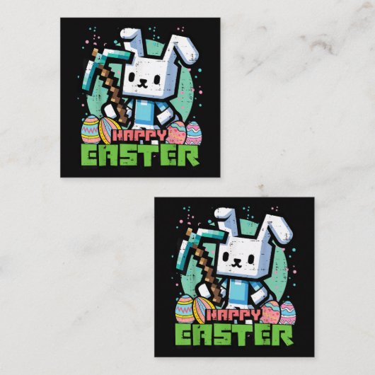 Happy Easter Bunny Pixel Game  ノートカード (正面/裏面)
