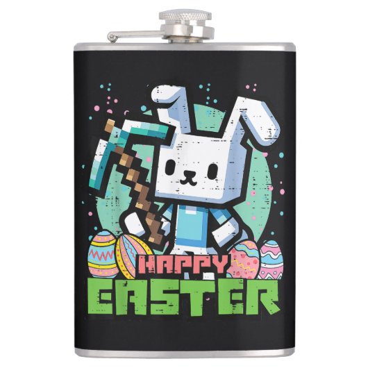 Happy Easter Bunny Pixel Game  フラスク (正面)