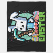 Happy Easter Bunny Pixel Game  フリースブランケット (正面)