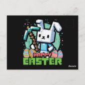 Happy Easter Bunny Pixel Game  ポストカード (裏面)